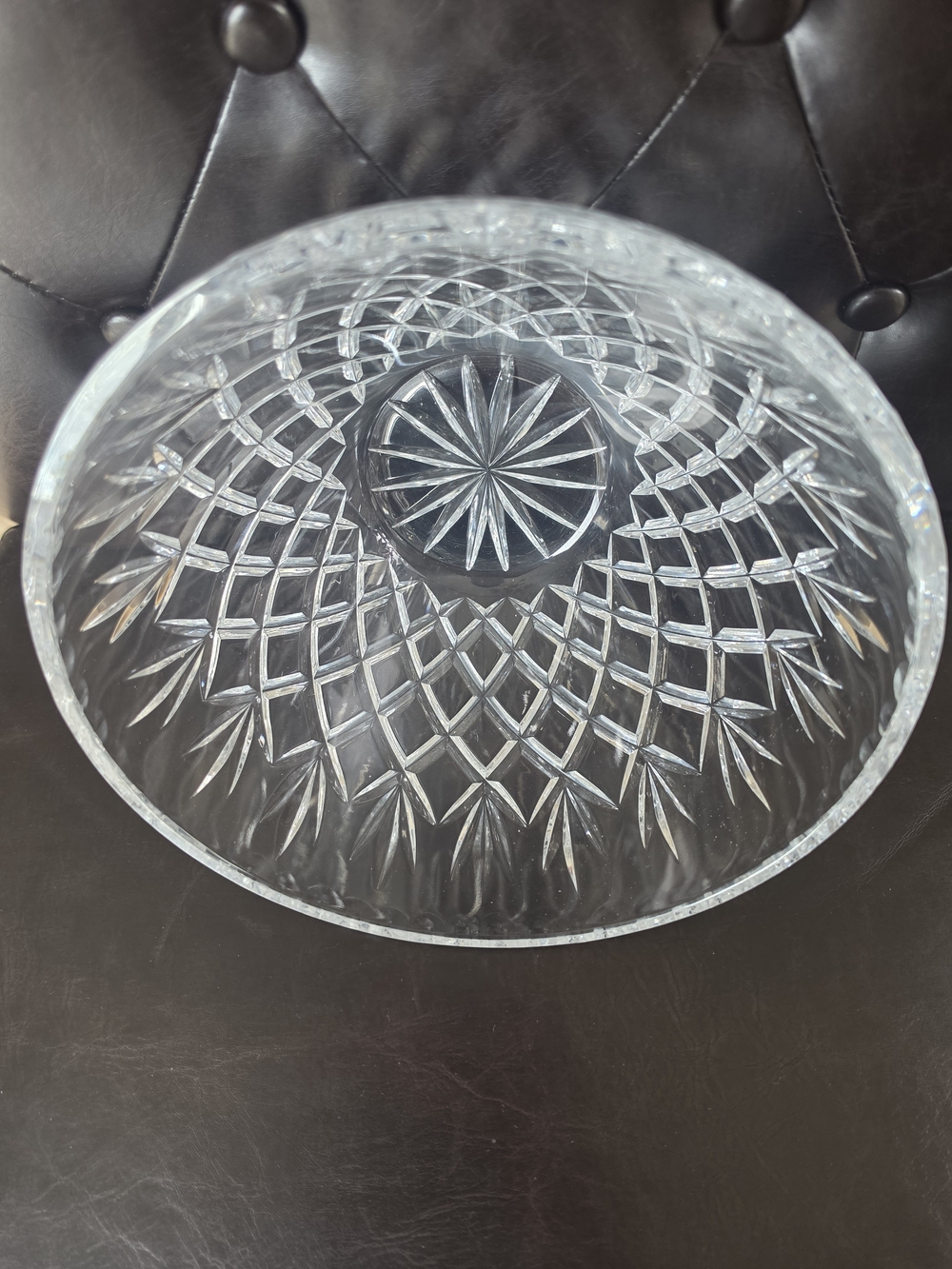 Cut Crystal Serving Bowl in Clear Glass